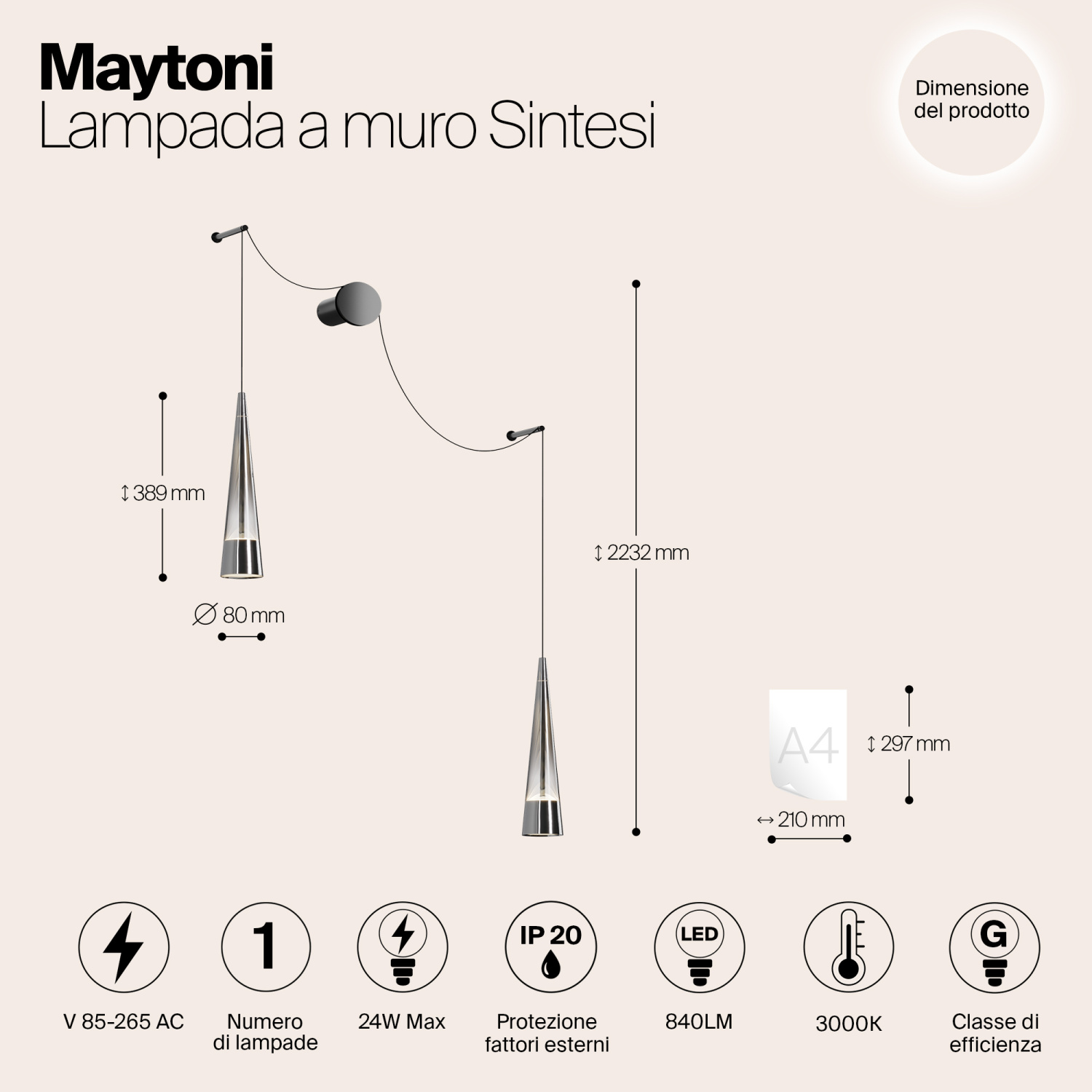 Maytoni Modern Sintesi Настенный светильник (бра) цвет: хром P090WL-L24CH3K