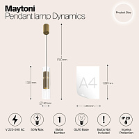 Maytoni Modern Dynamics Подвесной светильник цвет: золото MOD326PL-01MG