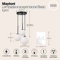 Maytoni Modern Basic form Подвесной светильник цвет: черный MOD321PL-03B