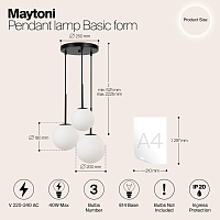 Maytoni Modern Basic form Подвесной светильник цвет: черный MOD321PL-03B