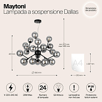 Maytoni Modern Dallas Подвесной светильник цвет: черный MOD545PL-24B