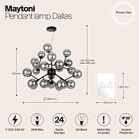 Maytoni Modern Dallas Подвесной светильник цвет: черный MOD545PL-24B