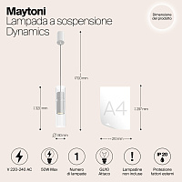 Maytoni Modern Dynamics Подвесной светильник цвет: белый MOD326PL-01W