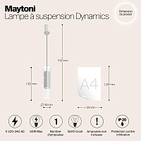 Maytoni Modern Dynamics Подвесной светильник цвет: белый MOD326PL-01W