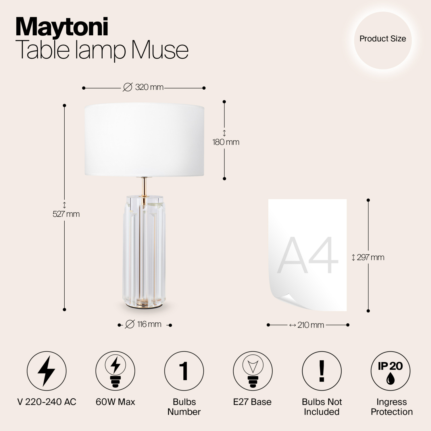 Maytoni Modern Muse Настольный светильник цвет: золото MOD304TL-01G