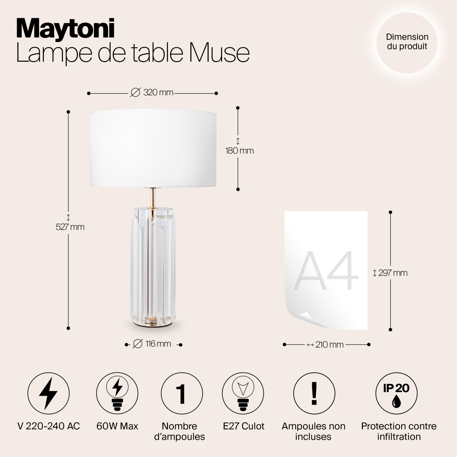 Maytoni Modern Muse Настольный светильник цвет: золото MOD304TL-01G