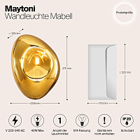 Maytoni Modern Mabell Настенный светильник (бра) цвет: черный MOD306WL-01G