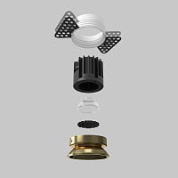 Maytoni Technical Round Встраиваемый светильник цвет: латунь DL058-7W3K-TRS-BS