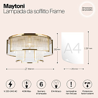 Maytoni Modern Frame Потолочный светильник цвет: золото MOD174CL-06G