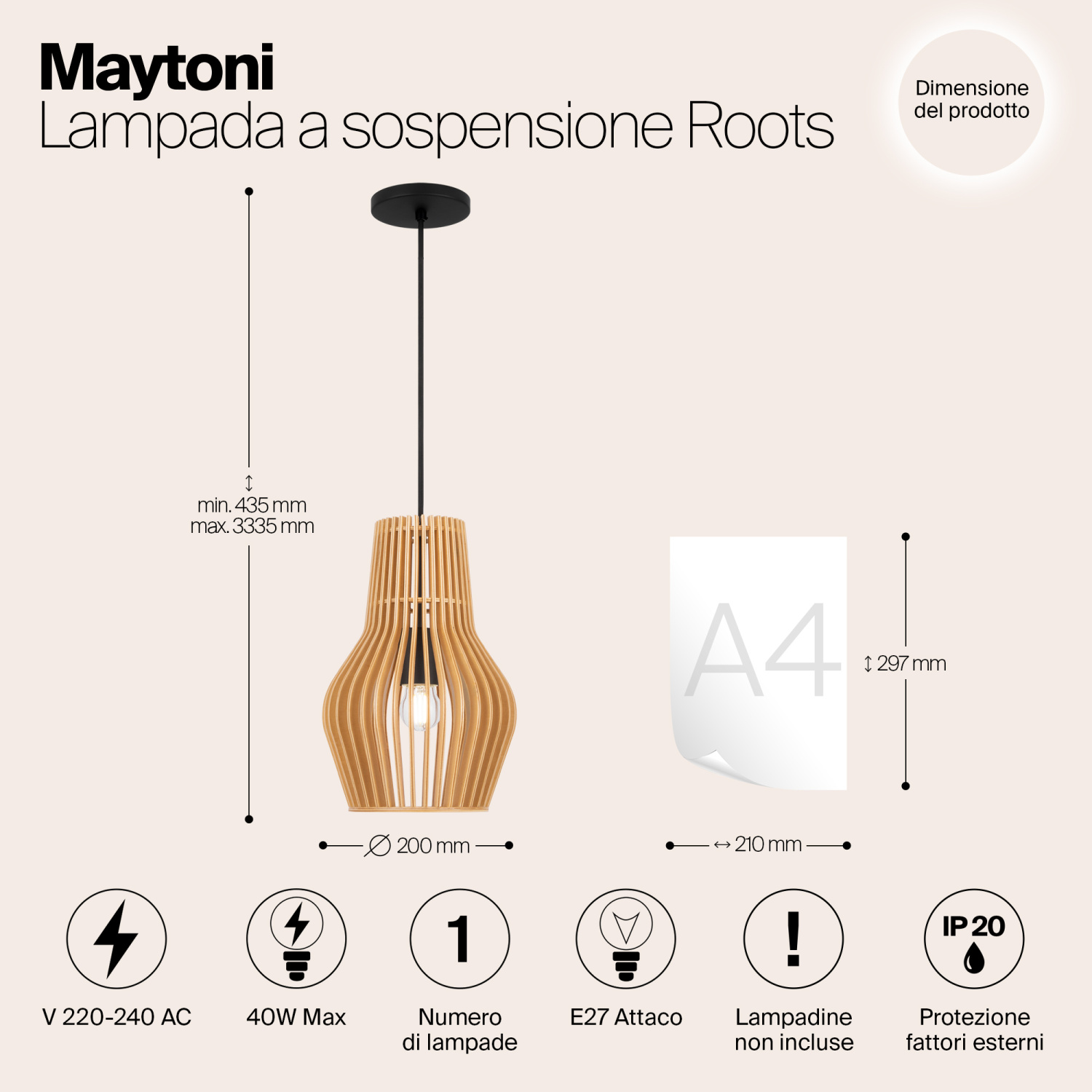 Maytoni Modern Roots Подвесной светильник цвет: черный MOD191PL-01W
