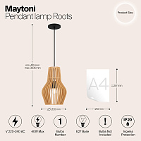 Maytoni Modern Roots Подвесной светильник цвет: черный MOD191PL-01W