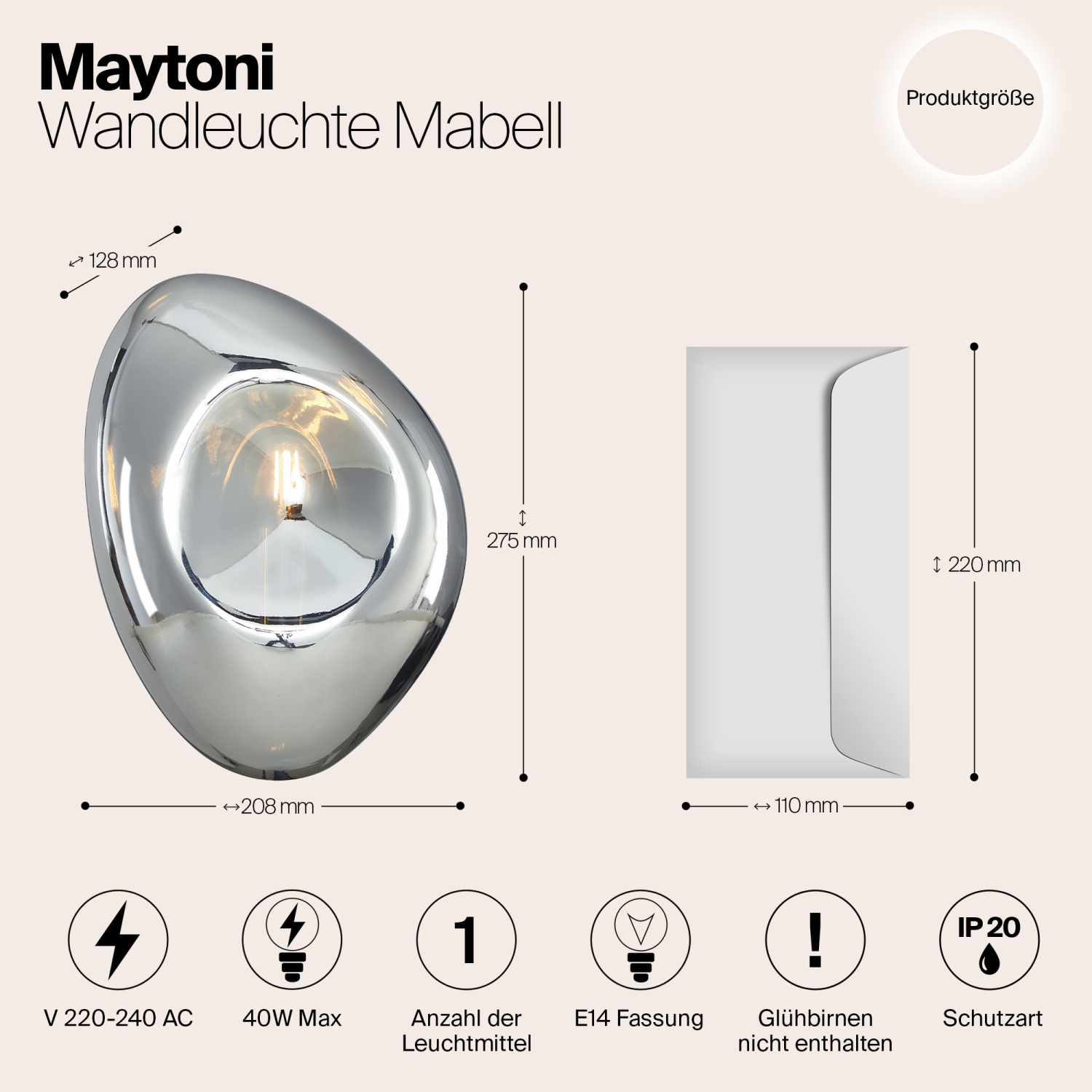 Maytoni Modern Mabell Настенный светильник (бра) цвет: черный MOD306WL-01CH