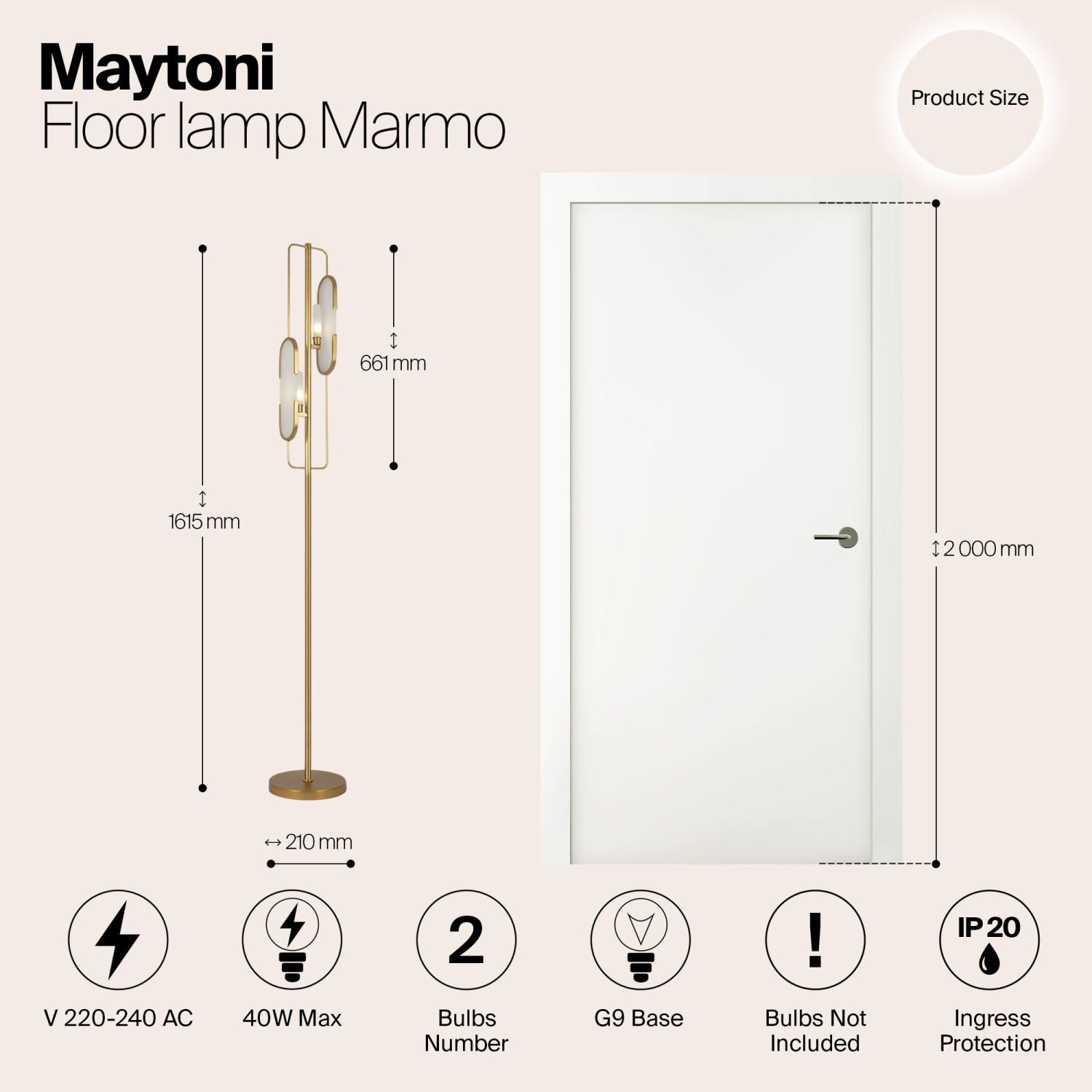 Maytoni Modern Marmo Напольный светильник (торшер) цвет: латунь MOD099FL-02G