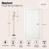 Maytoni Modern Marmo Напольный светильник (торшер) цвет: латунь MOD099FL-02G