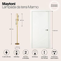 Maytoni Modern Marmo Напольный светильник (торшер) цвет: латунь MOD099FL-02G