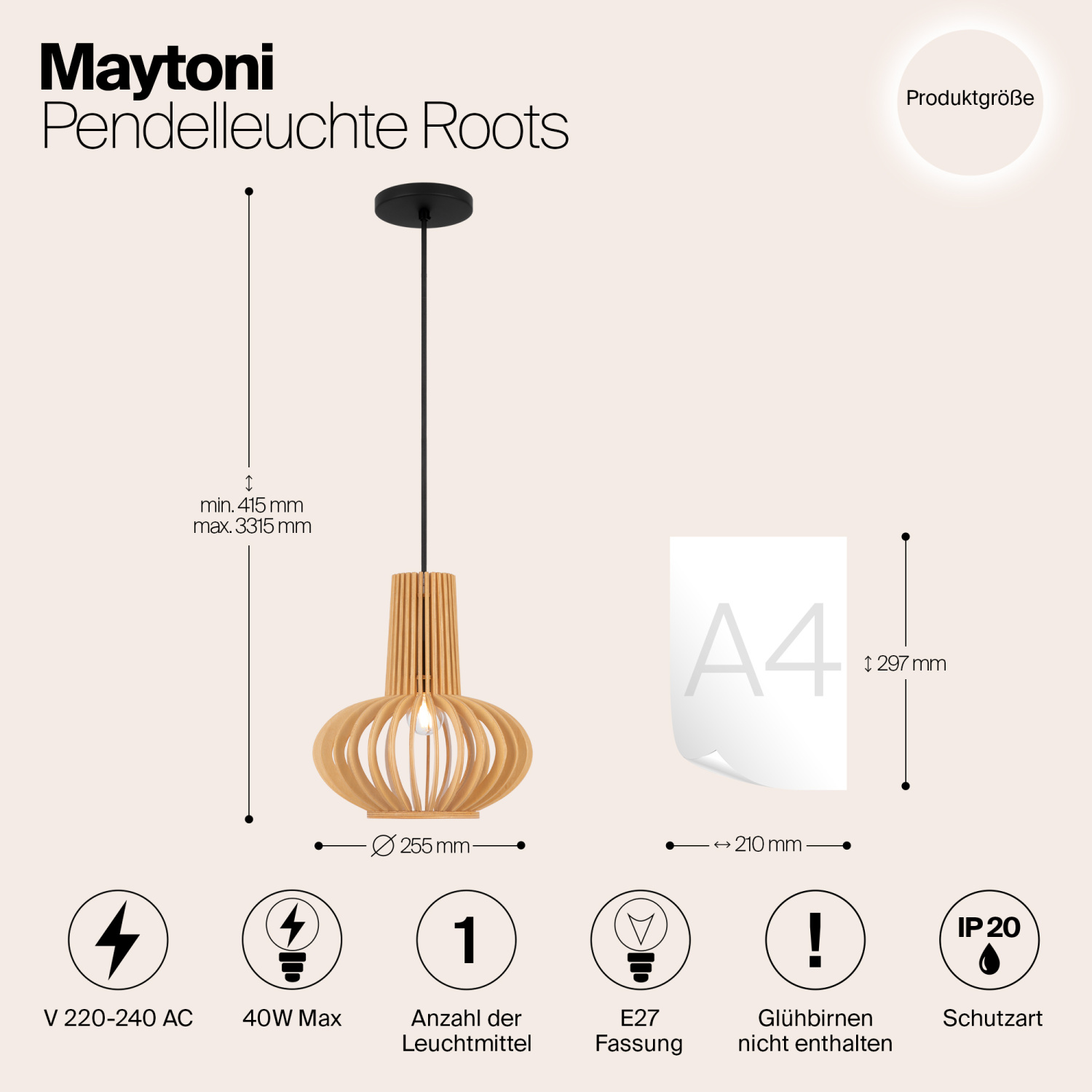 Maytoni Modern Roots Подвесной светильник цвет: черный MOD193PL-01W