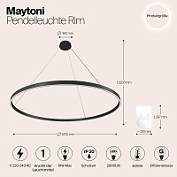 Maytoni Modern Rim Подвесной светильник цвет: черный MOD058PL-L65B3K
