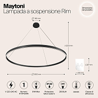 Maytoni Modern Rim Подвесной светильник цвет: черный MOD058PL-L65B3K