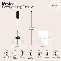 Maytoni Modern Bangkok Подвесной светильник цвет: черный MOD185PL-L6B3K2
