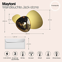 Maytoni Modern Jack-stone Настенный светильник (бра) цвет: золото MOD314WL-L8G3K