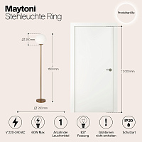 Maytoni Modern Ring Напольный светильник (торшер) цвет: латунь MOD013FL-01BS