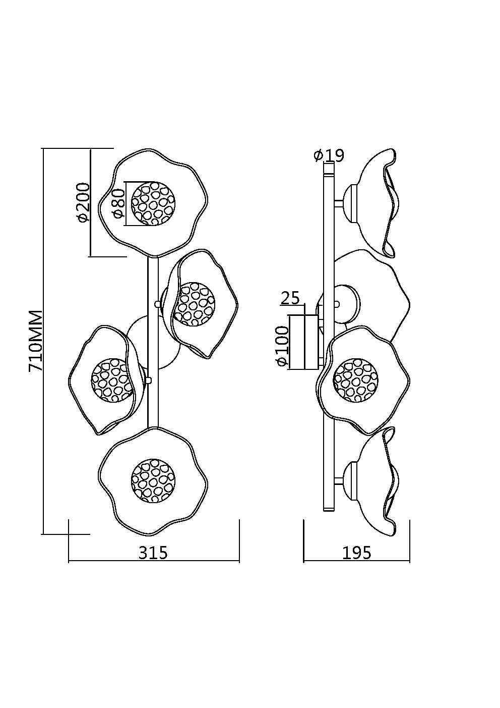 Maytoni Modern Miracle Настенный светильник (бра) цвет: латунь MOD207WL-04BS