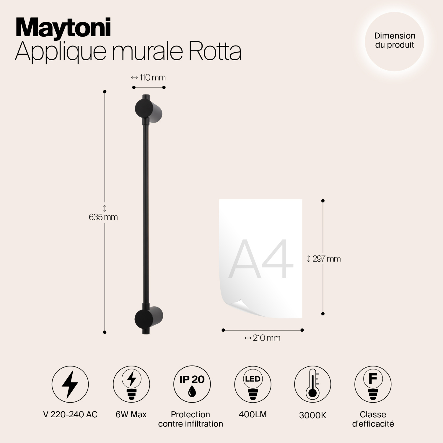 Maytoni Modern Rotta Настенный светильник (бра) цвет: черный MOD413WL-L6B3K