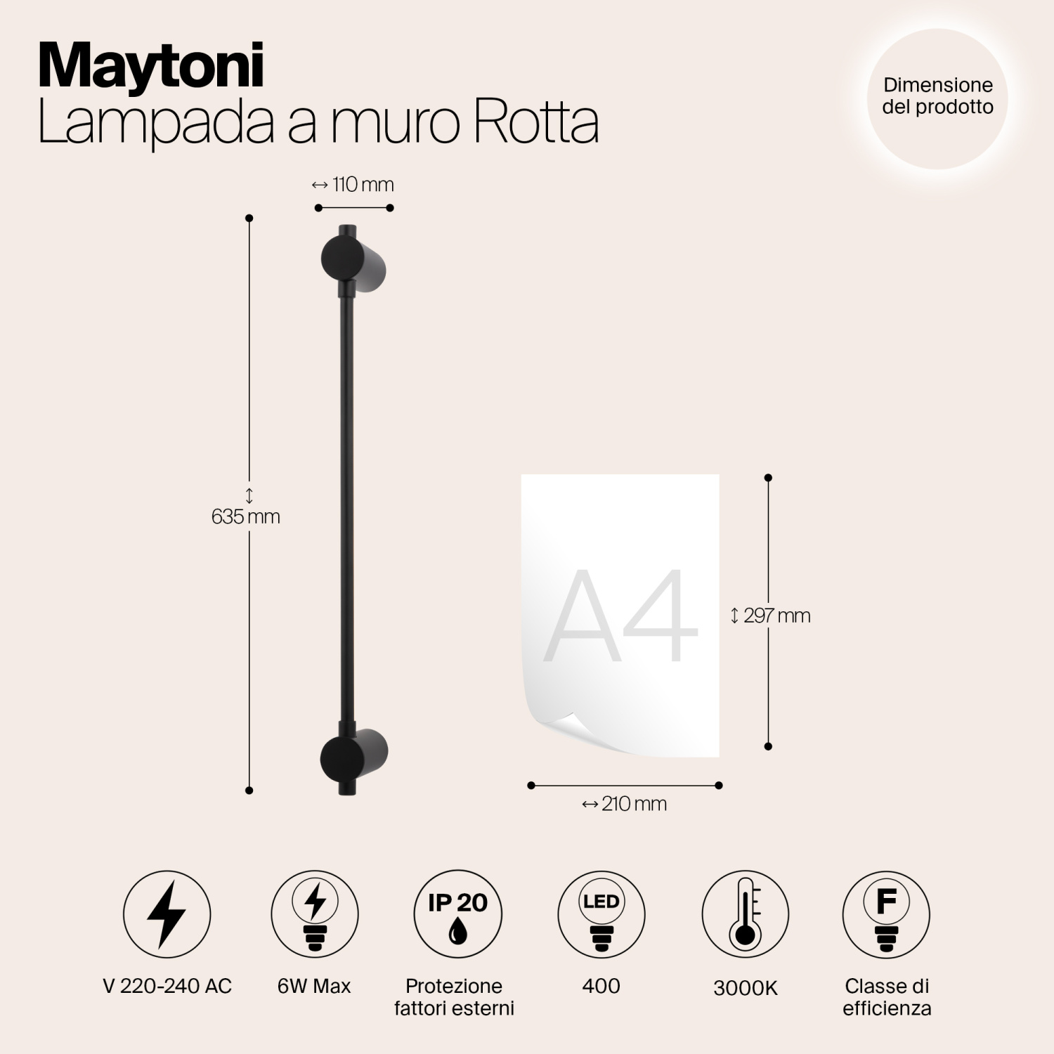 Maytoni Modern Rotta Настенный светильник (бра) цвет: черный MOD413WL-L6B3K