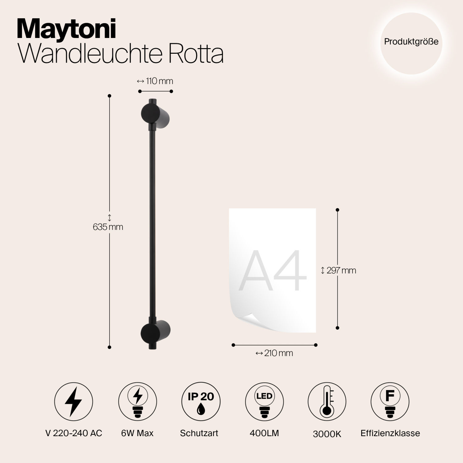 Maytoni Modern Rotta Настенный светильник (бра) цвет: черный MOD413WL-L6B3K