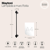 Maytoni Modern Rotta Настенный светильник (бра) цвет: черный MOD413WL-L6B3K