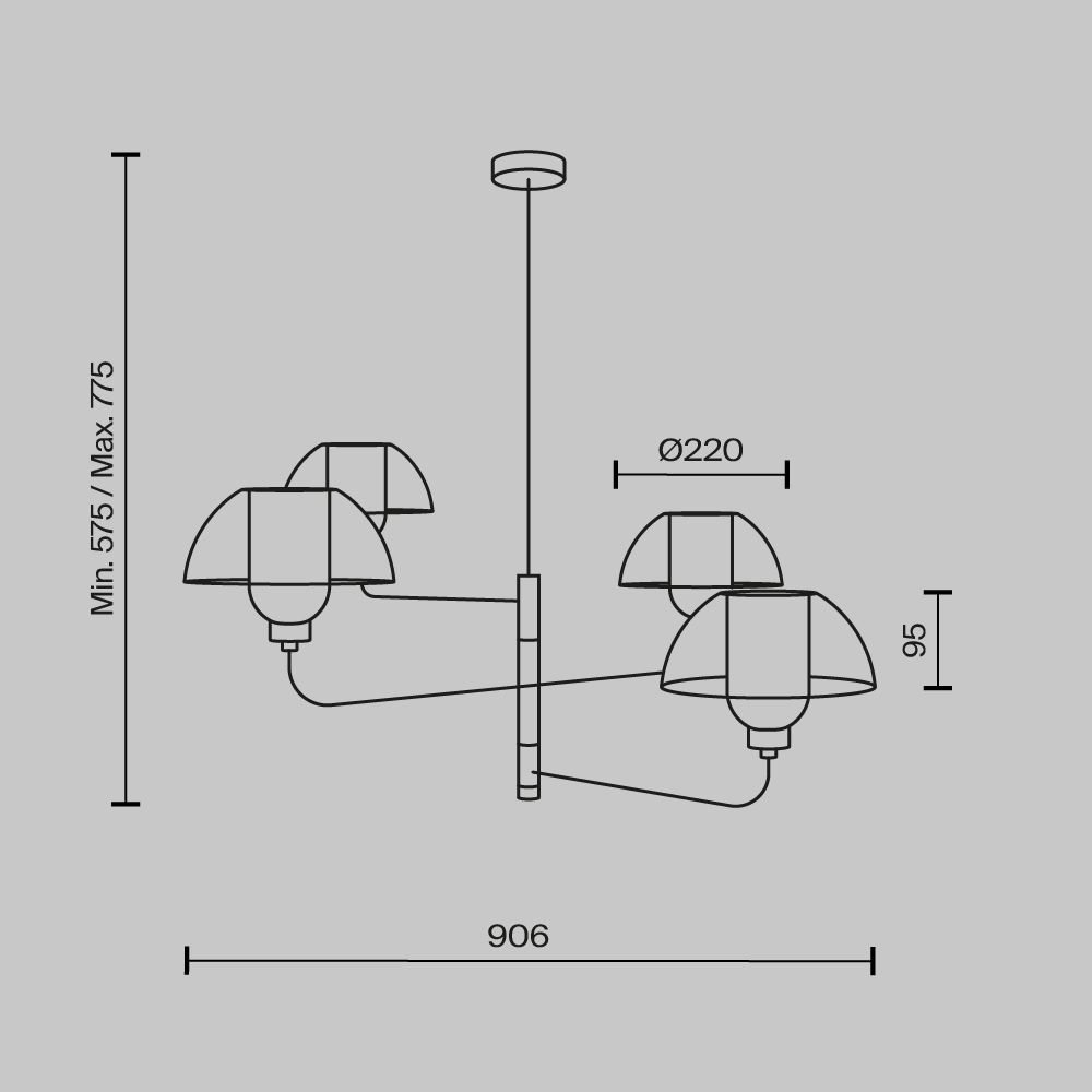 Maytoni Modern Memory Подвесной светильник цвет: черный MOD177PL-04B