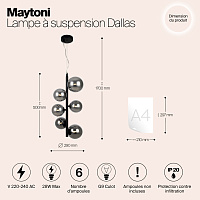 Maytoni Modern Dallas Подвесной светильник цвет: черный MOD545PL-06B