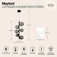 Maytoni Modern Dallas Подвесной светильник цвет: черный MOD545PL-06B