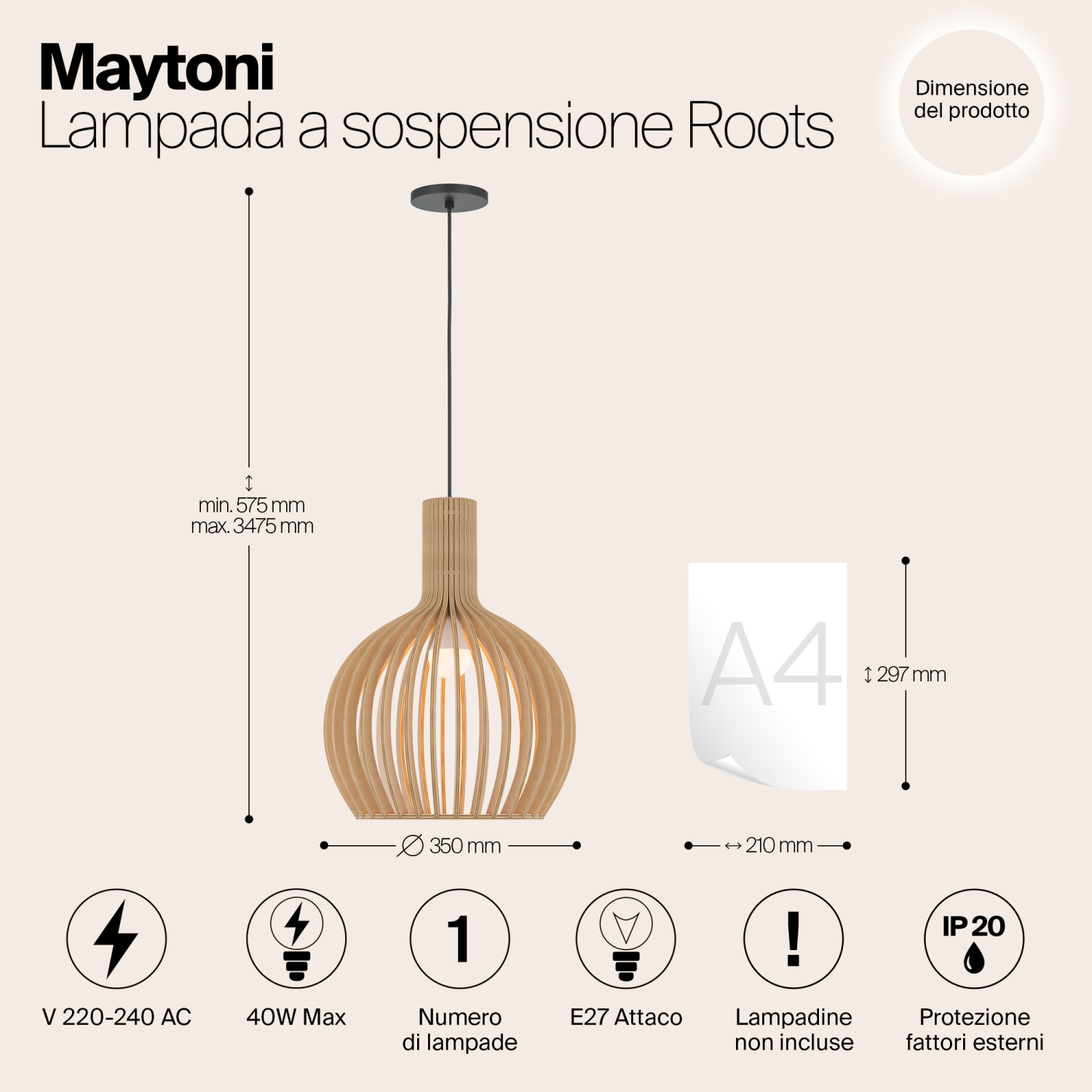 Maytoni Modern Roots Подвесной светильник цвет: черный MOD194PL-01W