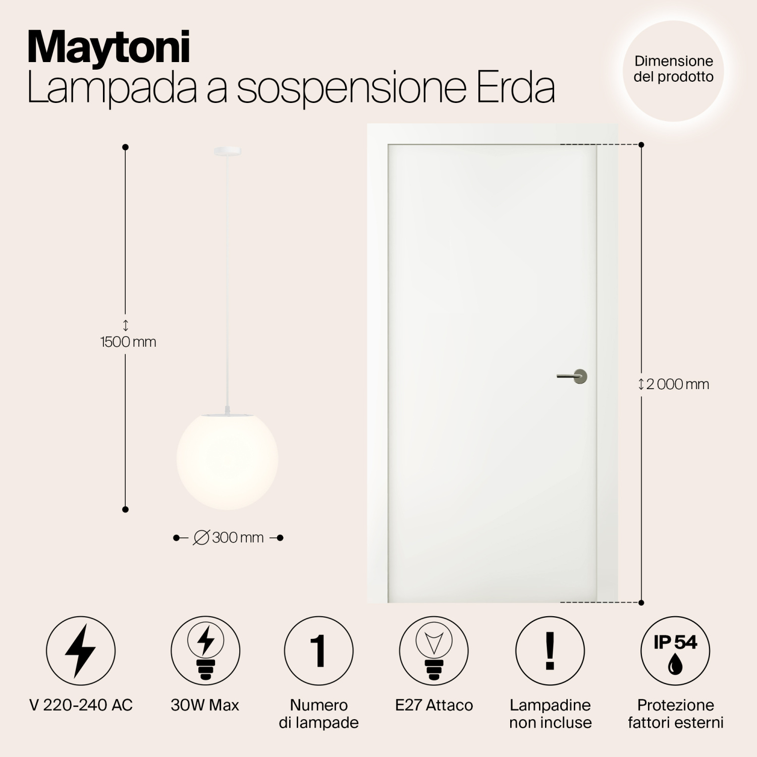 Maytoni Outdoor Erda Подвесной светильник цвет: белый O594PL-01W