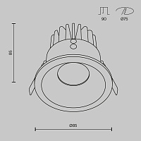 Maytoni Technical Zoom Встраиваемый светильник цвет: черный DL034-L12W4K-B