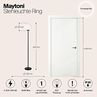 Maytoni Modern Ring Напольный светильник (торшер) цвет: черный MOD013FL-01B