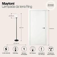 Maytoni Modern Ring Напольный светильник (торшер) цвет: черный MOD013FL-01B