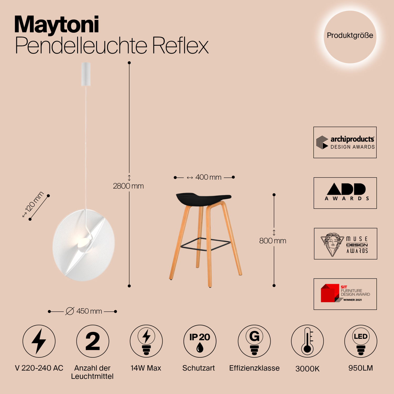Maytoni Modern Reflex Подвесной светильник цвет: белый MOD154PL-L6W3K