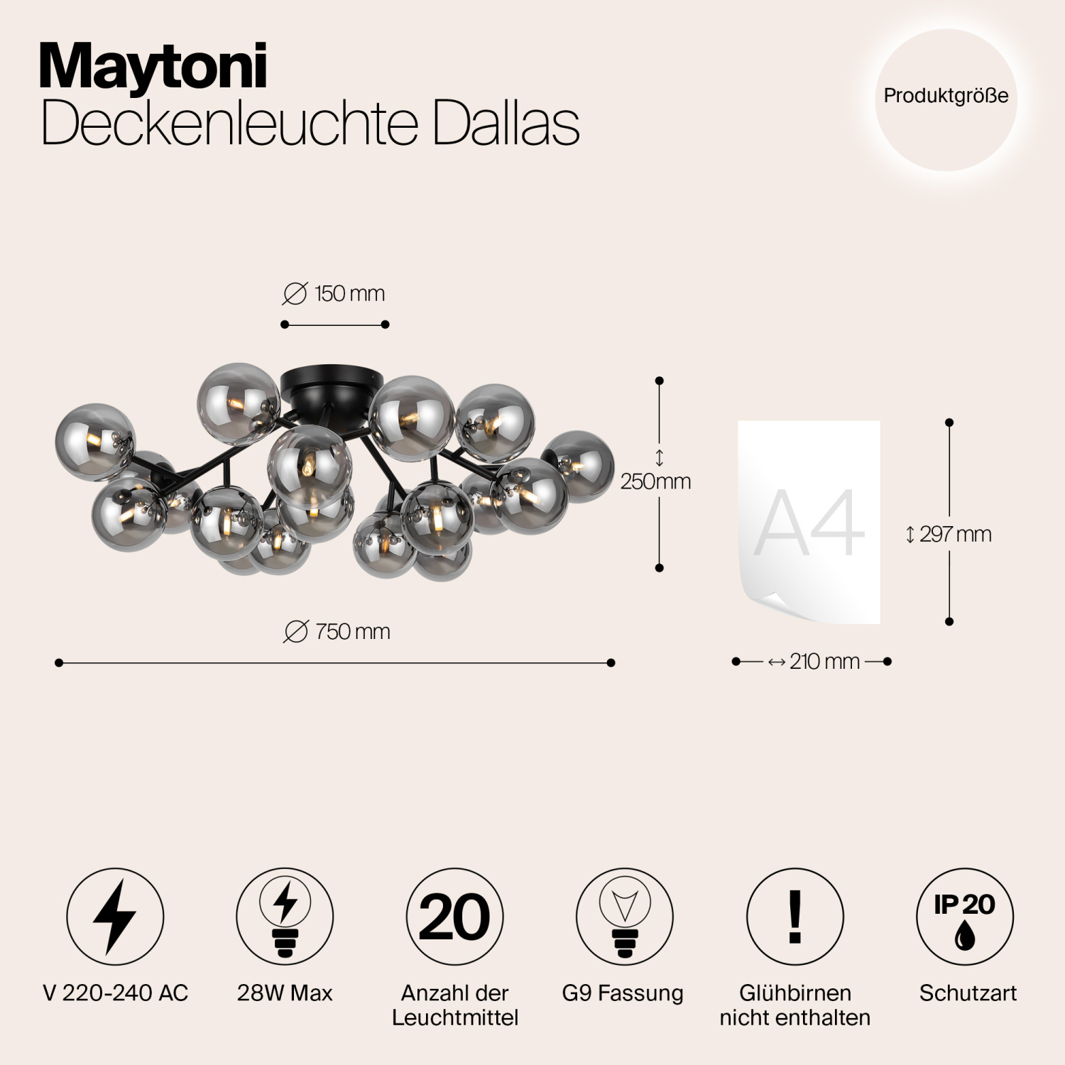 Maytoni Modern Dallas Потолочный светильник цвет: черный MOD545CL-20B