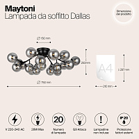 Maytoni Modern Dallas Потолочный светильник цвет: черный MOD545CL-20B