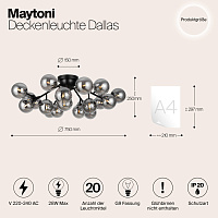 Maytoni Modern Dallas Потолочный светильник цвет: черный MOD545CL-20B