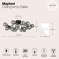 Maytoni Modern Dallas Потолочный светильник цвет: черный MOD545CL-20B