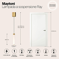 Maytoni Technical Ray Подвесной светильник цвет: золото P022PL-L10MG3K