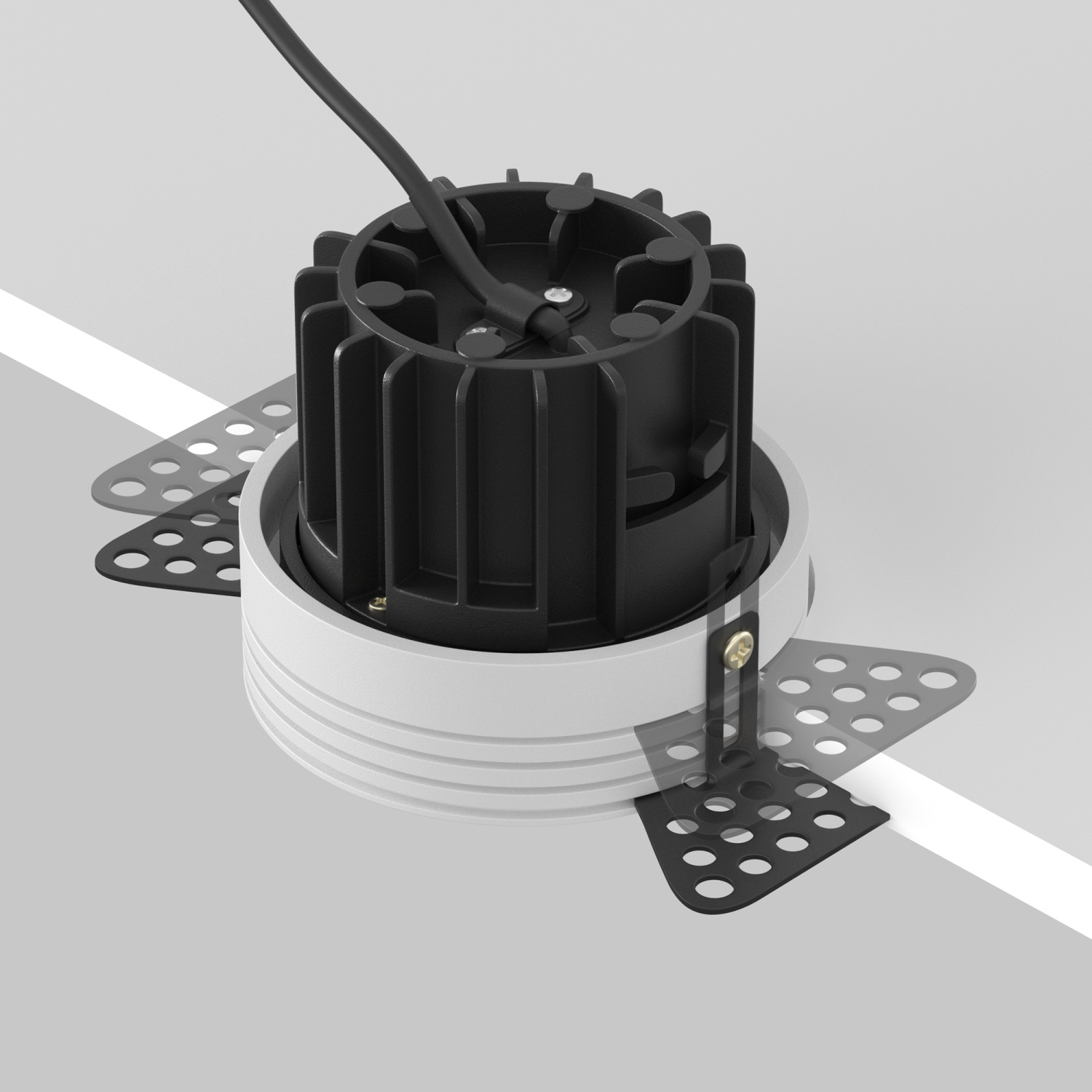 Maytoni Technical Round Встраиваемый светильник цвет: черный DL058-12W4K-TRS-B