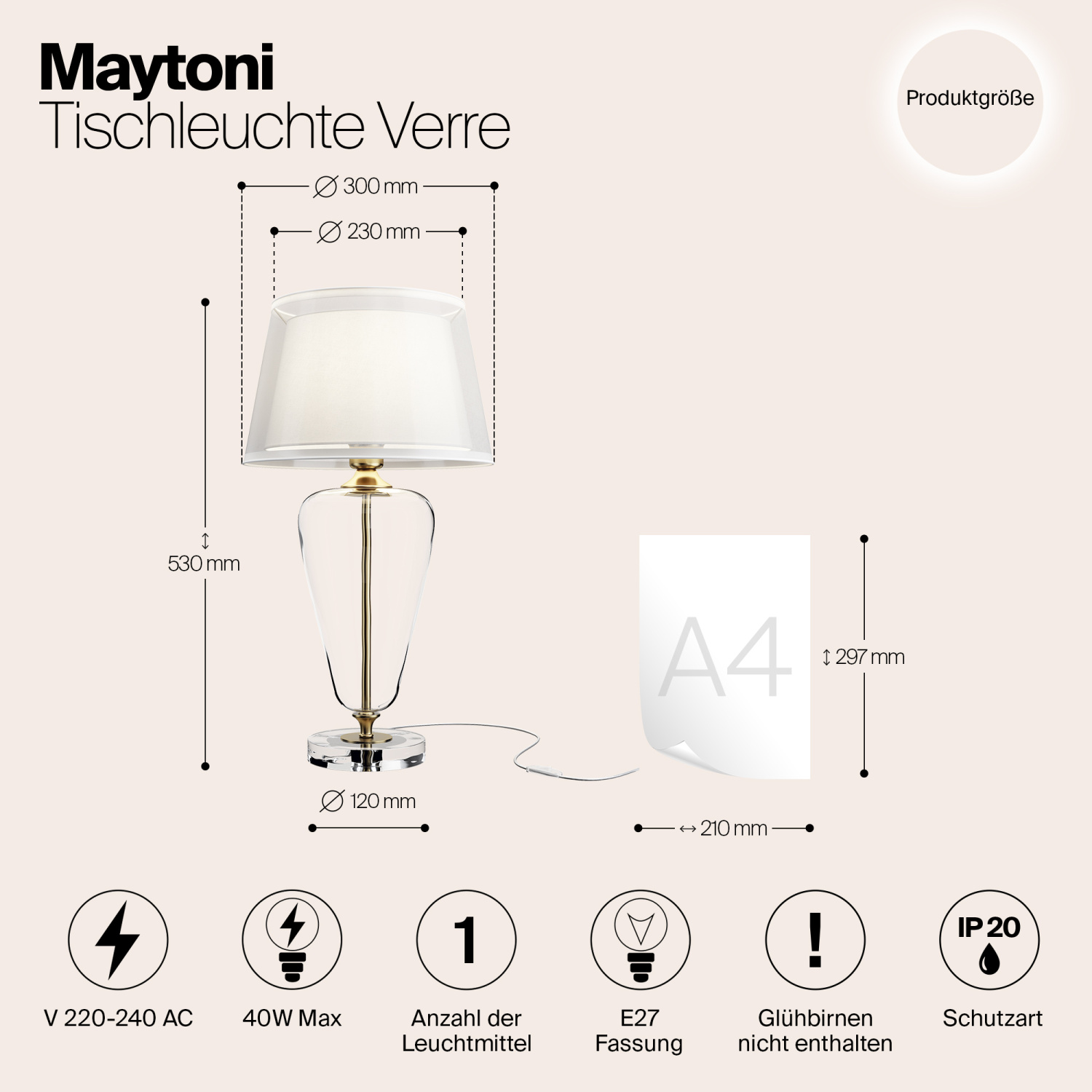 Maytoni Classic Verre Настольный светильник цвет: латунь Z005TL-01BS
