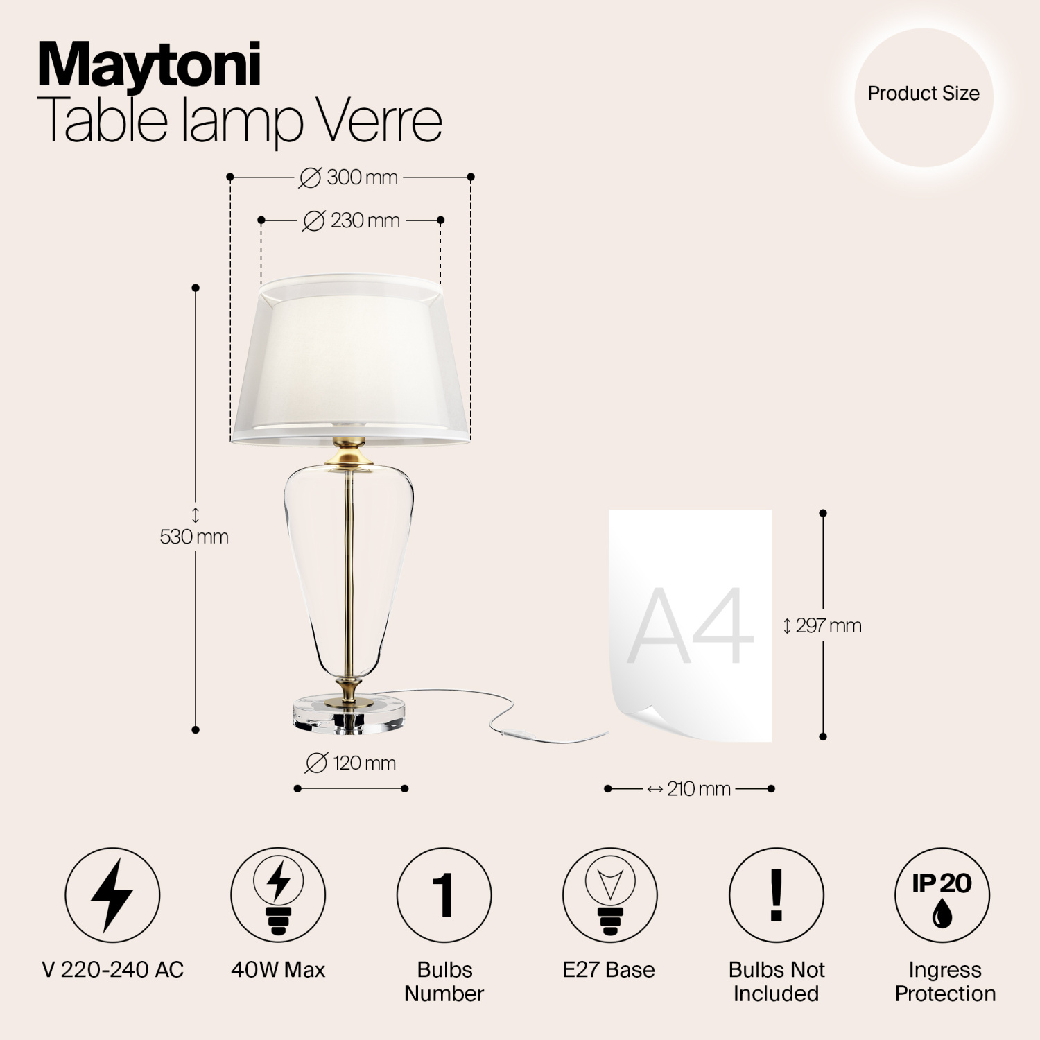 Maytoni Classic Verre Настольный светильник цвет: латунь Z005TL-01BS