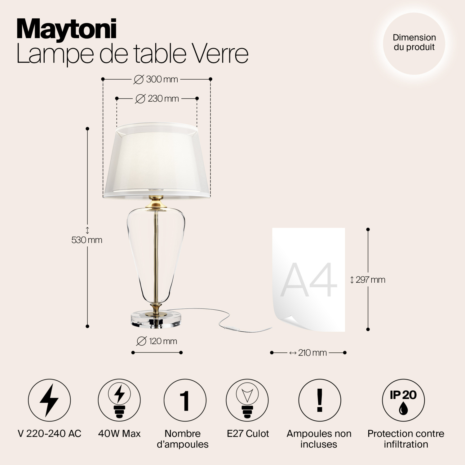 Maytoni Classic Verre Настольный светильник цвет: латунь Z005TL-01BS