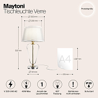 Maytoni Classic Verre Настольный светильник цвет: латунь Z005TL-01BS