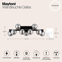 Maytoni Modern Dallas Настенный светильник (бра) цвет: черный MOD547WL-09B